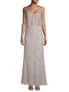 Adrianna Papell Embellished Popver A-line Gown