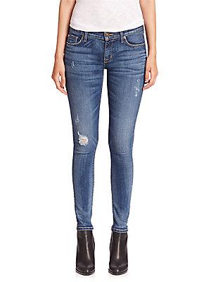 Hudson Jeans Krista Slight Distressed Super Skinny Jeans