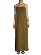 Vince Silk Embroidered Maxi Gown
