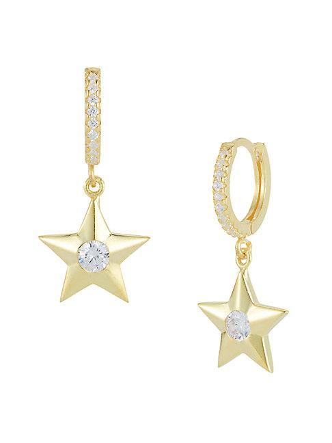 Chloe & Madison 14k Gold Vermeil & Cubic Zirconia Hoop-star Drop Earrings