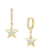 Chloe & Madison 14k Gold Vermeil & Cubic Zirconia Hoop-star Drop Earrings