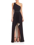 Halston Heritage One-shoulder Asymmetrical Gown