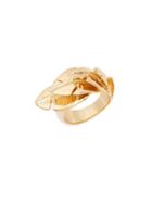 Aur Lie Bidermann Talitha Goldplated Leaf Ring