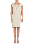 Akris Solid Bunched Neckline Shift Dress