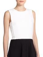 Theory Pagia Stretch-cotton Cropped Top