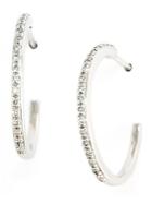Effy 14kt. White Gold Diamond Hoop Earrings