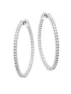 Saks Fifth Avenue Faceted Crystal Hoop Earrings/1.75
