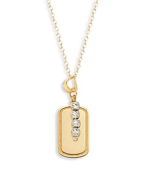 Saks Fifth Avenue 14k Yellow & White Gold Pendant Necklace