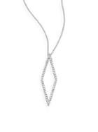 Effy Diamond & 14k White Geometric Pendant Necklace