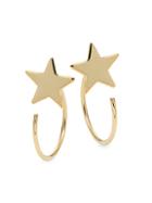 Saks Fifth Avenue Simple Star 14k Yellow Gold Half Hoop Earrings