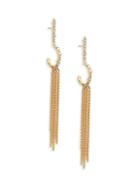 Alexis Bittar Goldplated Crystal Tassel Chain Drop Earrings