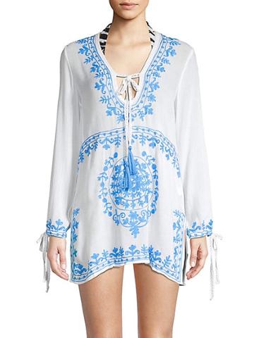Rise & Bloom Embroidered Tunic Cover-up