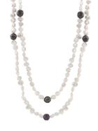 Masako 9-10mm White Pearl And 10-11mm Black Pearl Necklace
