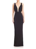 Brandon Maxwell Plunging V-neck Gown