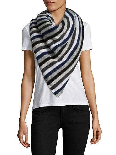 White + Warren Stripe Cashmere Travel Wrap