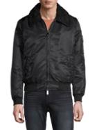7 For All Mankind Faux Fur-collar Zip-front Jacket