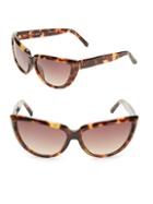 Linda Farrow 63mm Tortoise Shell Cat Eye Sunglasses