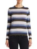 Saks Fifth Avenue Collection Lurex Merino Striped Sweater