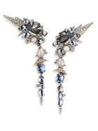 Alexis Bittar Crystal-encrusted Mosaic Lace Dangling Clip-on Earrings