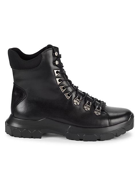Karl Lagerfeld Paris Leather & Textile Hiker Boots