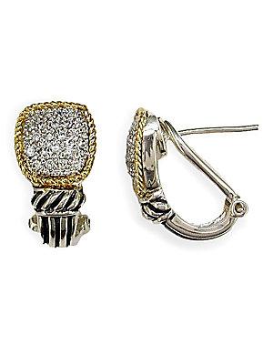 Effy 18 Kt. Gold & Sterling Silver Diamond Earrings
