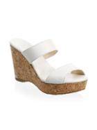 Jimmy Choo Parker Leather Wedge Sandals