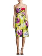 Carolina Herrera Floral-print Sweetheart Dress