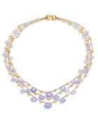 Marco Bicego Paradise Chalcedony & 18k Yellow Gold Graduated Three-strand Necklace