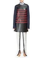 Alberta Ferretti Long Sleeve Striped Short Dress