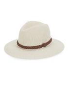 San Diego Hat Company Leather-trim Woven Fedora