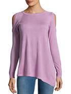 Magaschoni Cold Shoulder Silk-blend Tunic Sweater