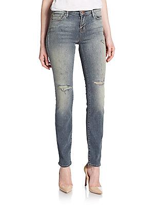 J Brand 811 Mid-rise Distressed Skinny Jeans