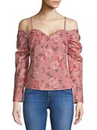 Lovers + Friends Rayna Floral Cold-shoulder Top