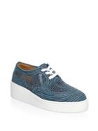 Clergerie Taille Rafia Denim Low-top Sneakers