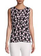 Donna Karan Knotted Front Sleeveless Top
