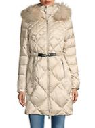 1 Madison Fur-trimmed Quilted Zip-front Parka