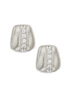 Judith Ripka Sterling Silver & Cubic Zirconia Huggie Earrings