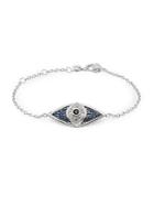 Judith Ripka Blue Sapphire & Sterling Silver Charm Bracelet
