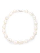 Tara + Sons 25mm White Drop Freshwater Pearl And Sterling Silver Necklace