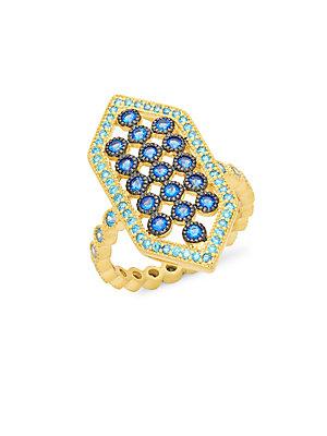 Freida Rothman Cubic Zirconia And Sterling Silver Mosaic Ring