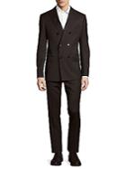 Armani Collezioni Solid Wool Double-breasted Suit