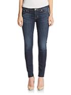 Hudson Distressed Mid-rise Ankle Skinny Jeans