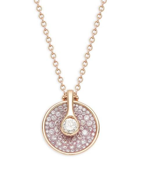 Plev Opus Diamond & Rose Gold Pendant Necklace