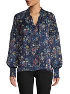 Laundry By Shelli Segal Floral Striped Blouse