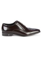 Versace Collection Brogue Cap-toe Leather Oxfords