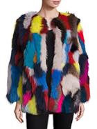 Jocelyn Multicolor Fox Fur Coat