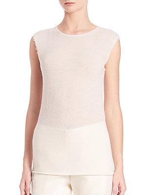 Helmut Lang Raw-edged Cashmere Tee