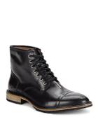 Andrew Marc Lace-up Leather Ankle Boots