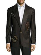 Versace Solid Wool Long-sleeve Jacket