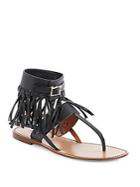 Valentino Garavani Leather Fringed Sandals